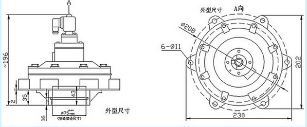 華康中天生產(chǎn)的電磁脈沖閥設(shè)計圖紙